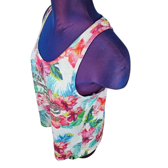 Sold Superdry Vintage Logo Hibiscus All Over Print Racerback Tank Top Size 8 - Picture 4 of 12